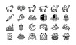 © Nila Creations - Collection of Eid al-Adha line icons featuring sacrificial animals and traditional symbols