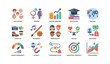 © Cali6ro - Marketing segmentation icons shown as labeled grid on white background