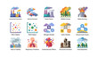 © Cali6ro - Air pollution sources and health impact icons on white