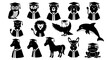 © Tamimt9b - Academic animal icons: Diverse graduation cap and gown designs for educational success celebrations, symbolizing knowledge, achievement, and learning milestones, perfect for school recognition.