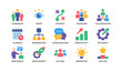 © Cali6ro - Business icons displaying leadership and teamwork on white background