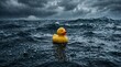 © Prosenjit - Rubber Duck's Stormy Voyage: A solitary yellow rubber duck bravely navigates the turbulent, rain-swept expanse of the ocean. The ominous, dark clouds loom above, emphasizing the duck's resilience.