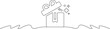 © Safdarali - A simple line drawing of a gift box with a bow and sparkles on a white background