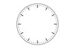 © Golam - Empty dial face with evenly spaced hour and minute tick marks on a round white surface, serving as a customizable timer, countdown, or schedule template for time management and appointment concepts.