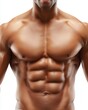 © NovaVision - Close-up of a muscular man's toned abs and chest, showcasing sculpted physique