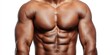 © NovaVision - Close-up of a heavily muscled Latino male torso with defined abs and chest