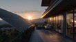 © Imran - Modern Eco-Friendly House with Solar Panels at Sunset.