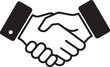 © ZihadulIslam - Monochrome handshake gesture, black and white palm and fingers, business agreement symbol