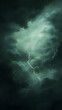© Jan - Dramatic green thunderstorm with powerful lightning strike illuminating dark moody clouds in a stormy sky, cinematic nature background featuring electrical bolt, weather atmosphere and energy