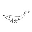 © JimzStd - Continuous Line Art Whale Illustration on White Background