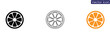 © graphicsart.one - Orange slice icons in black line and orange on white background