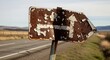 © Ilham - Rusted Directional Signpost with Peeling Paint