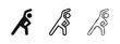 © drawing lines - Fitness and stretching exercise icon set, gymnastics and body wellness training symbol