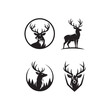 © YasarStudio - Black silhouette deer logo designs
