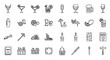 © paman - Various wine and food icons.