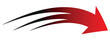 © Hridoy - Abstract dynamic speed red arrow symbol with black trailing motion streaks