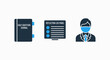 © Md - Business planning icons including a book checklist person with graphic resources white background business planning checklist notebook document strategy management organization schedule