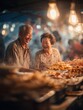 © Johannes - Elderly Chinese couple sharing laughter while enjoying street food at a night market