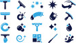© FihaArt - Collection of cleaning tools and symbols, focusing on window cleaning and sparkle effects.