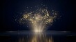 © Rimsha - A radiant beam of golden light illuminates a cloud of sparkling particles against a dark, moody backdrop.