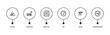 © VectorStockDesign - signals set outline icon set featuring wet floot, bike parking, air taxi, forbidden smoking icons.