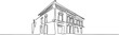 © MstMoushumi - Continuous one line building. Vintage building isolated.one line vector illustration on white background