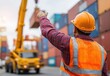 © Road Red Runner - Supply chain diversity at busy port with shipping containers and crane