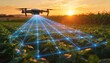 © Anna - Drone utilizing precision technology for smart agriculture at sunset