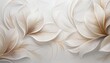 © Valeria - soft warm white wallpaper with elegant floral line art texture creating calm and sophisticated atmosphere with delicate petal shapes and subtle shading