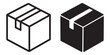 © Ярослав Дацко - cardboard box icon set, package shipping and delivery symbol with tape, outline and filled vector collection isolated on transparent background