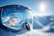 © Alina - Ski goggles reflecting snowy mountain peaks