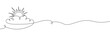 © Максим Зайков - Continuous one line cloud sun art sky weather illustration outline. Sun cloud solar summer doodle graphic sketch energy linear stroke single vector icon sunny abstract park nature black ecosystem