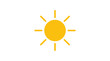 © manusia - Yellow sun and clouds vector illustration featuring a sunny summer sky design with a warm cartoon sunshine symbol for weather art
