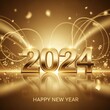 © LeDuc - 2024年、輝く新年の幕開け、華やかな祝賀、希望の光、新年おめでとう、光の粒子