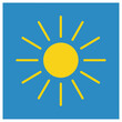 © Nasati - A simple yellow sun on a blue background