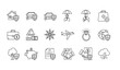 © Pias - Collection of diverse insurance icons representing security and protection for various assets and life events
