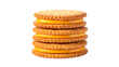© Anjuman - Stack of delicious cracker sandwich biscuits with rich cheese filling isolated on transparent background