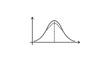 © Rohan - Actuarial Science and Statistics Minimalist Black Line Vector Icon on White Background Representing a Bell Curve Graph with Editable Stroke for Data Analysis, Probability, and Mathematical Research