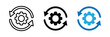 © PixN - Sync process, settings gear icon representing update, refresh, automation, workflow and process management . Transparent PNG and vector