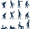 © SAIF820 - Silhouette set of man performing various kettlebell exercises for fitness training and strength workout demonstration