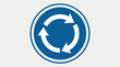 © Enos manurun - Roundabout traffic sign showing circular arrows on a blue background, indicating a traffic circle or rotary