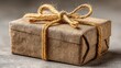 © adiba - A beautifully wrapped gift box sits tied with twine, on a textured surface