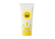 © Megla - Sunscreen lotion tube with cute sun face icon isolated on transparent background