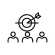 © trandoo - Business team target icon showing people focused on common goal for group success strategy.
