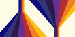 © Ulfatun - Abstract colorful 70s background vector. Vintage retro wallpaper with rainbow stripes and wavy lines. A 1970 color illustration suitable for posters, banners, decorative items and wall art.