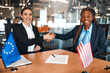 © Valerii Apetroaiei - Diplomatic negotiations between countries in the office