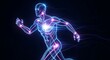 © bagus_ - Glowing human body running fast with neon.