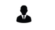 © Amna - Generic male professional silhouette icon wearing a suit and tie on a plain white background.