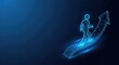 © Moon Guy - Digital Human Figure Walking on a Futuristic Glowing Pathway Representing Progress and Technology