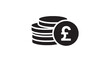 © TAIFUR - Euro coin with pound symbol and stacked database cylinder icon for premium banking services and social media finance concept